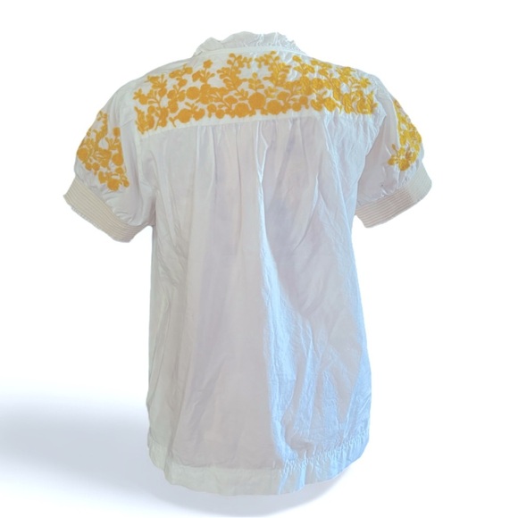 J. Crew White and Yellow Embroidered Blouse - Picture 3 of 3